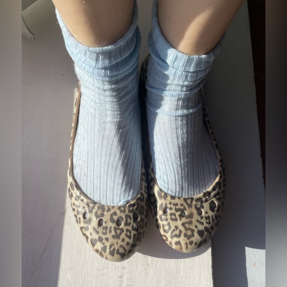 🐆Leopard 🐆 Print Crocs Ballet Flats 8 women’s